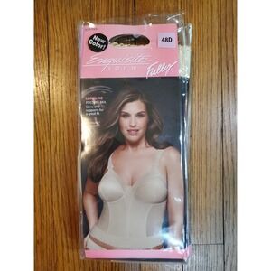 NWT Exquisite Form 5107532 Fully Posture Longline Bra Beige Nude Sz 48D Slimming